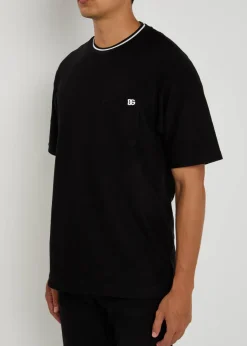 Logo-embroidered piqué cotton T-shirt