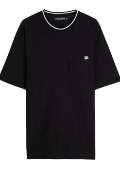 Logo-embroidered piqué cotton T-shirt