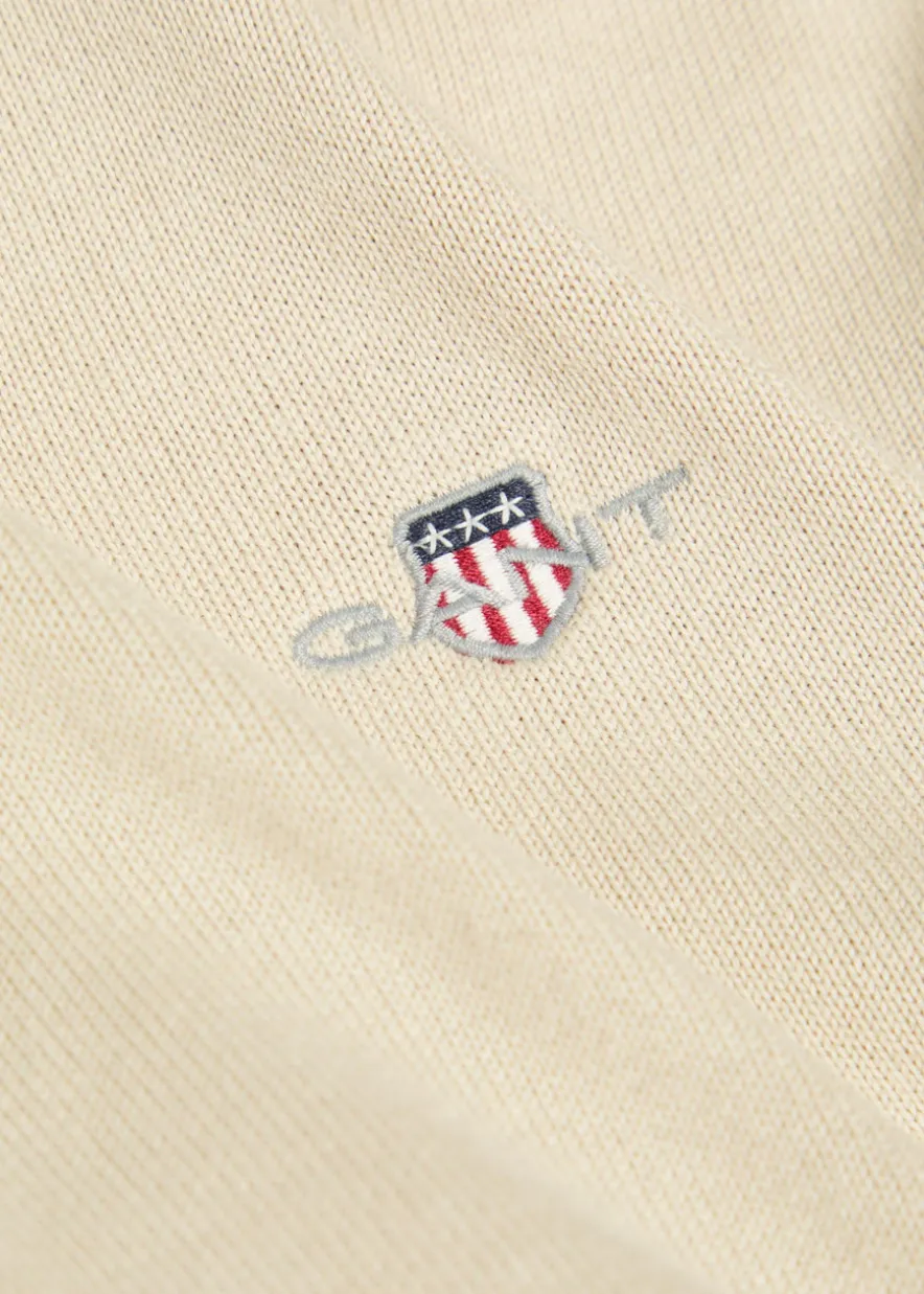 Logo-embroidered quarter-zip cotton jumper