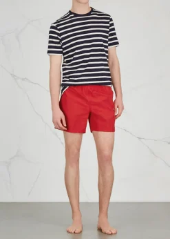 Logo-embroidered shell swim shorts