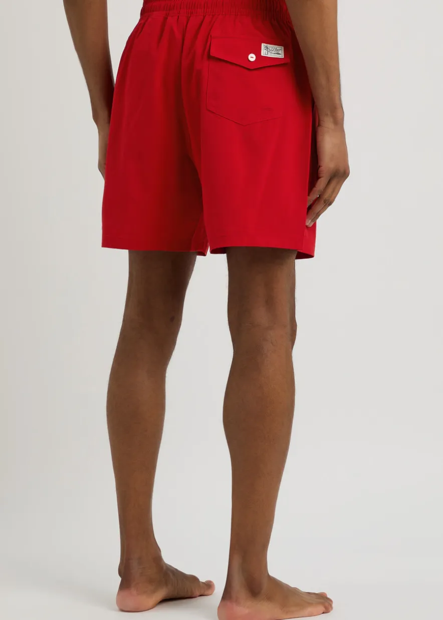 Logo-embroidered shell swim shorts