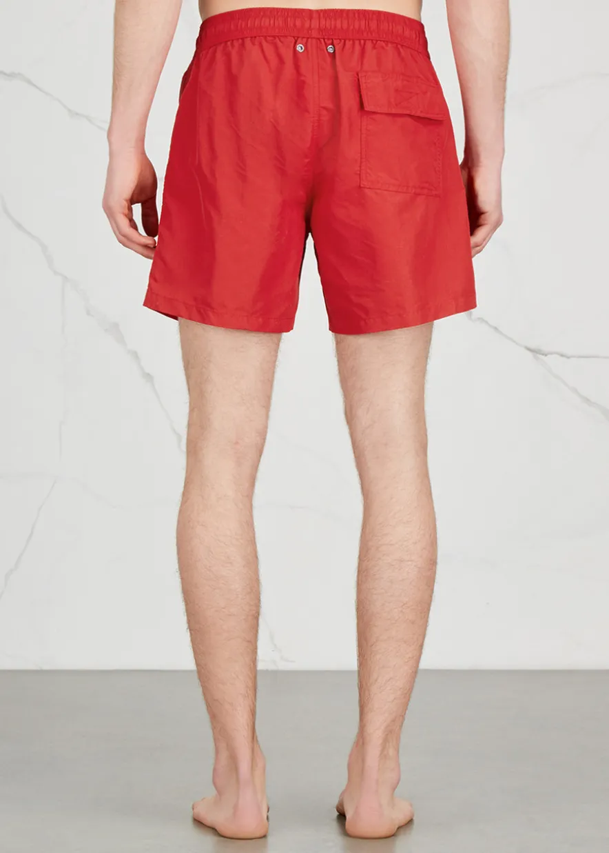 Logo-embroidered shell swim shorts
