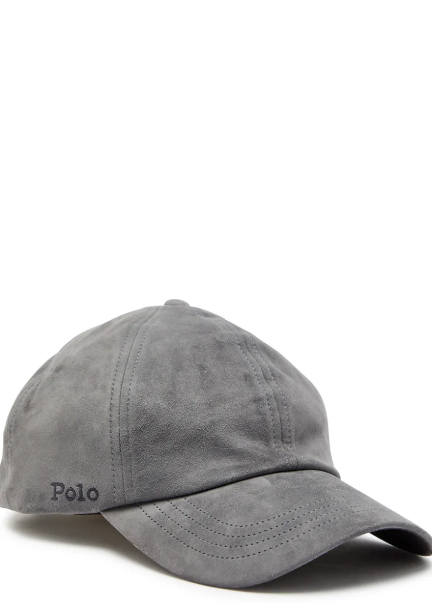 Logo-embroidered suede cap