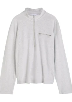 Logo-embroidered terry half-zip sweatshirt