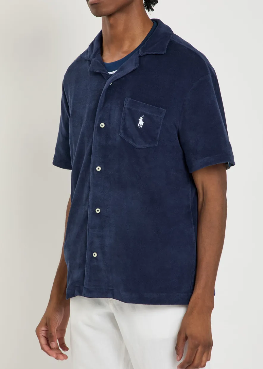 Logo-embroidered terry shirt