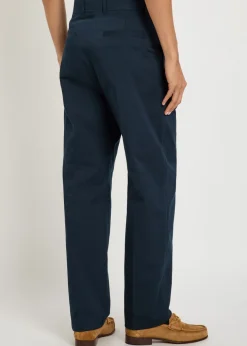 Logo-embroidered twill chino trousers