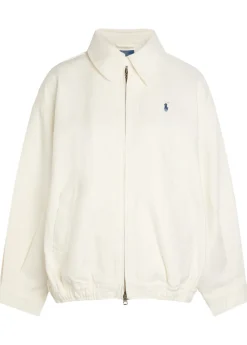 Logo-embroidered twill jacket
