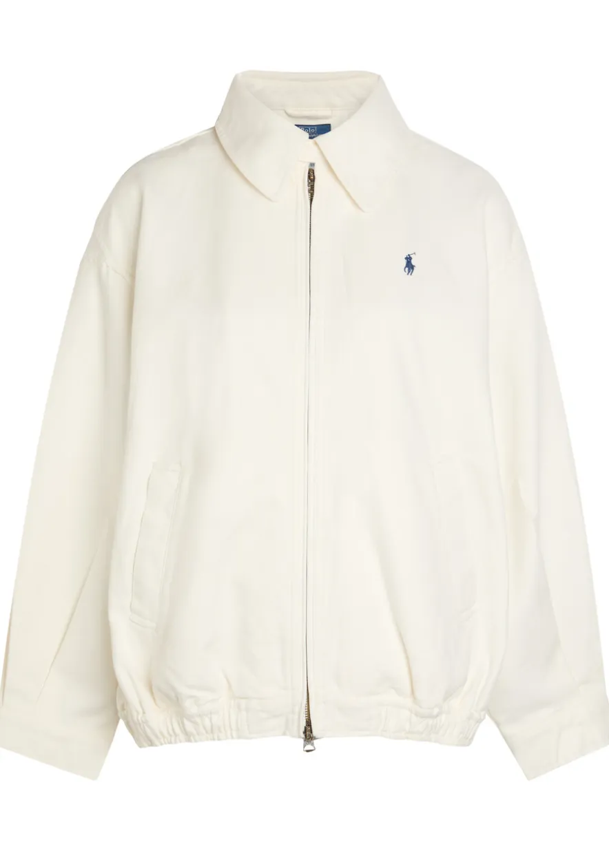 Logo-embroidered twill jacket