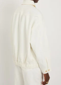 Logo-embroidered twill jacket