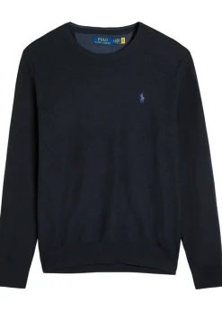 Logo-embroidered waffle-knit jumper