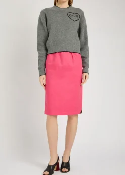Logo Embroidered wool and cashmere-blend jumper