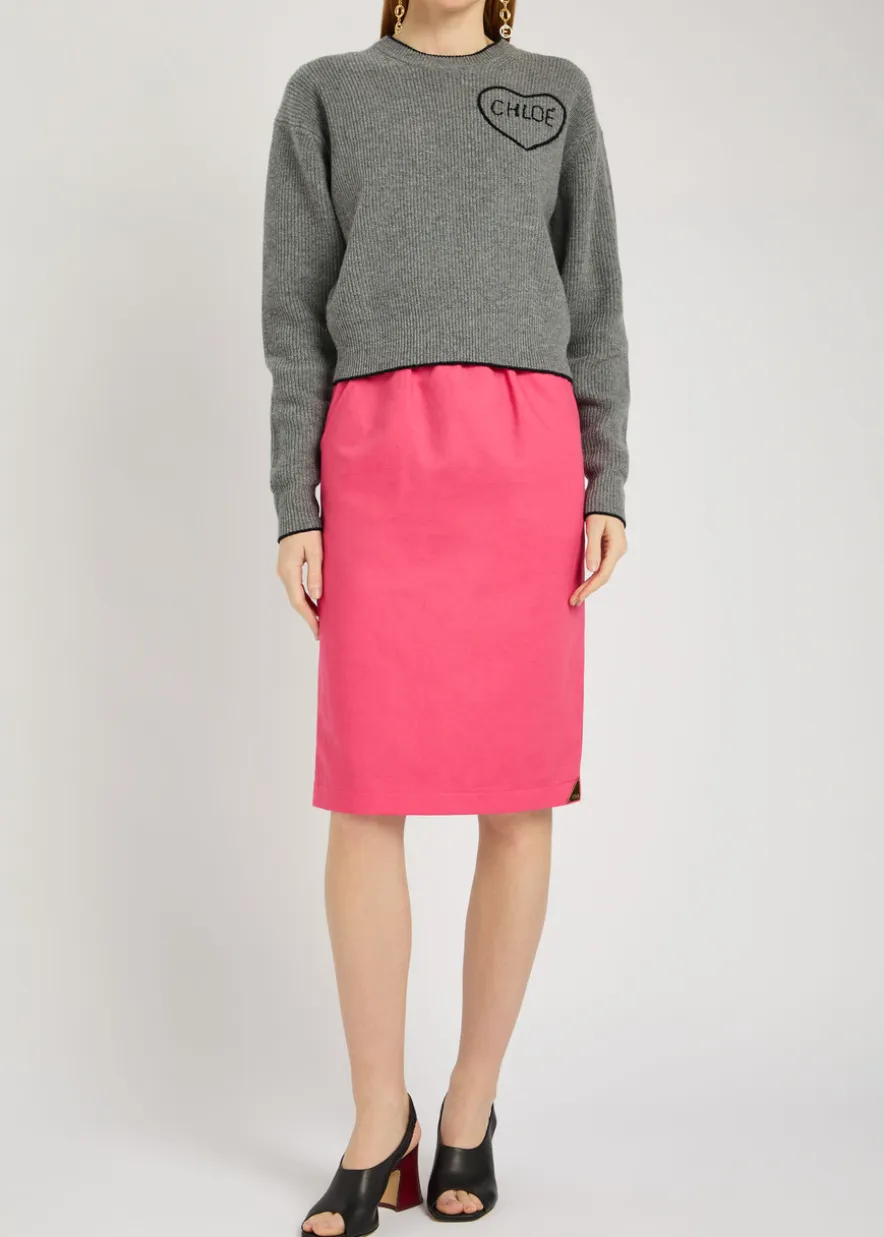 Logo Embroidered wool and cashmere-blend jumper