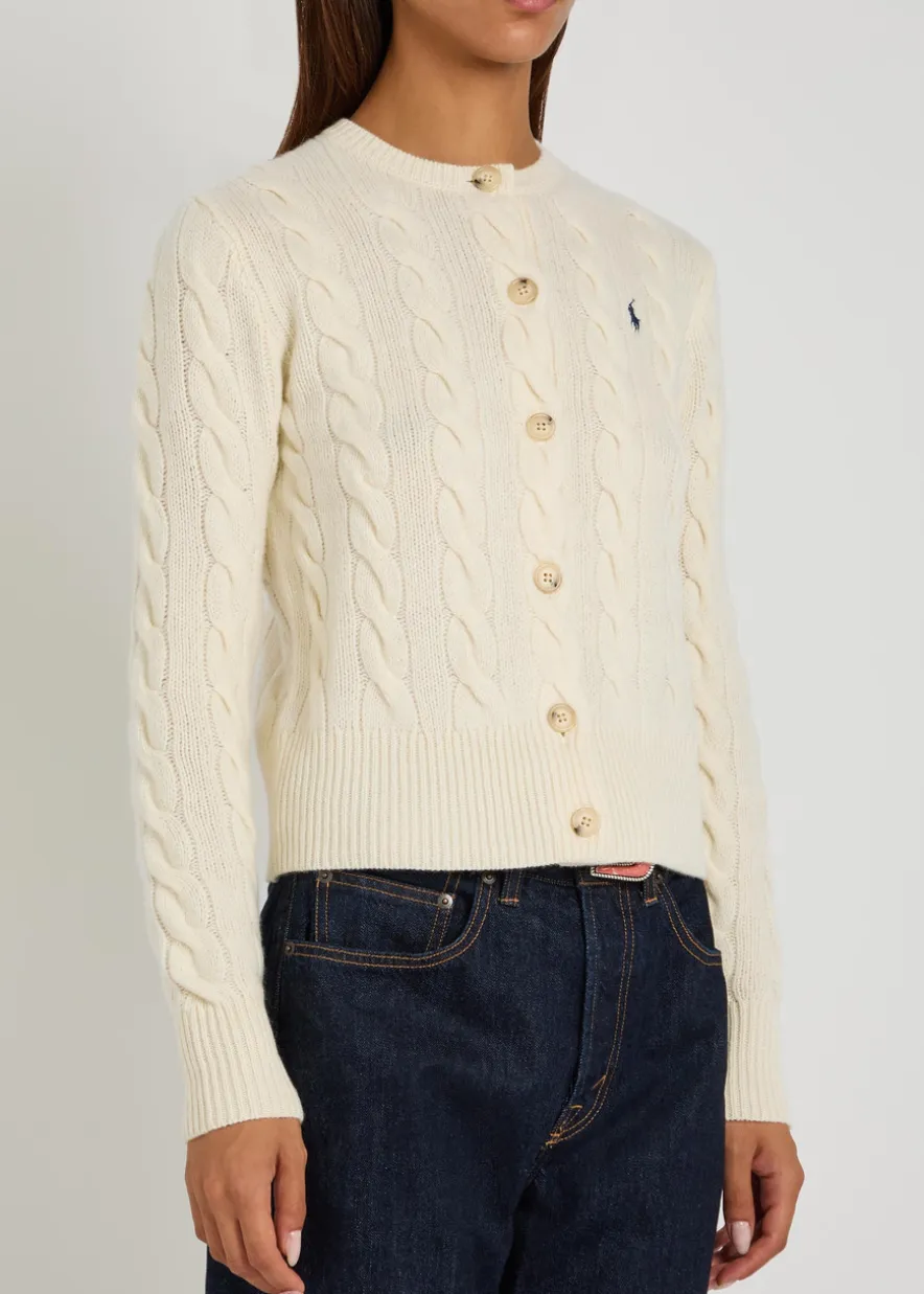 Logo-embroidered wool and cashmere-blend jumper