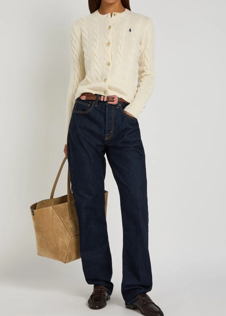 Logo-embroidered wool and cashmere-blend jumper