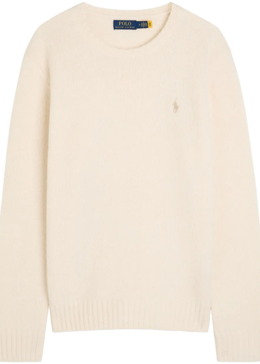 Logo-embroidered wool-blend jumper