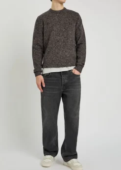 Logo-embroidered wool-blend jumper