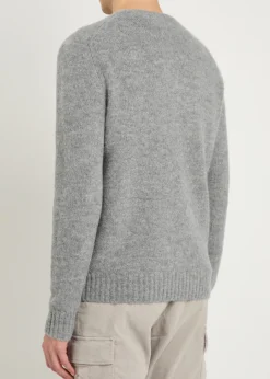 Logo-embroidered wool-blend jumper