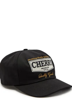Logo-embroidered woven cap