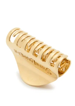Logo-engraved brass hair clip