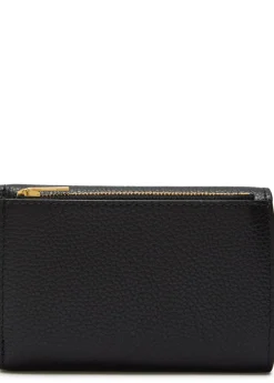 Logo grained leather wallet