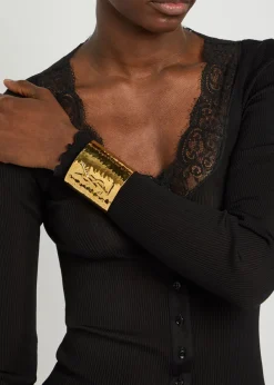 Logo hammered cuff