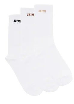 Logo-intarsia cotton-blend socks - set of three