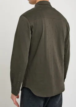 Logo-intarsia cotton shirt