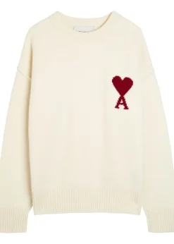 Logo-intarsia wool jumper