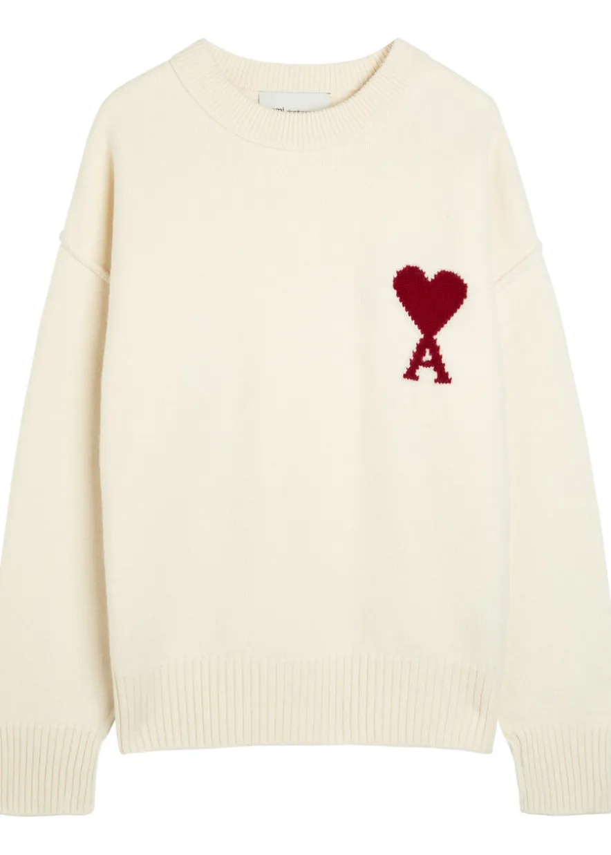 Logo-intarsia wool jumper