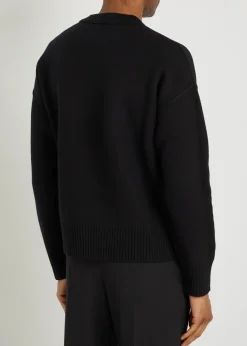 Logo-intarsia wool jumper