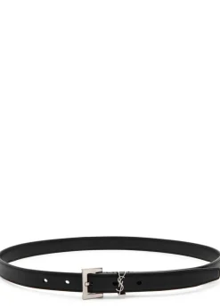 Logo leather belt