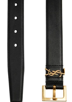 Logo leather belt