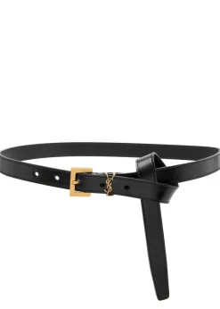 Logo leather belt