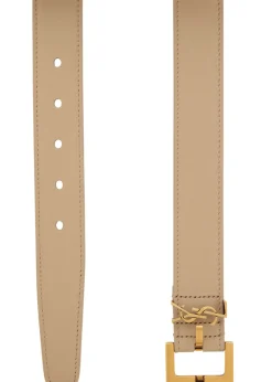 Logo leather belt