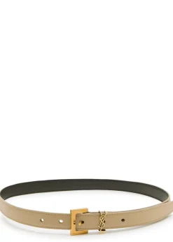 Logo leather belt