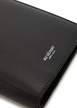 Logo leather passport case