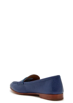 Logo pebbled leather loafers