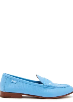 Logo pebbled leather loafers