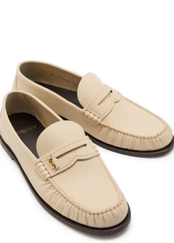 Logo-plaque leather loafers