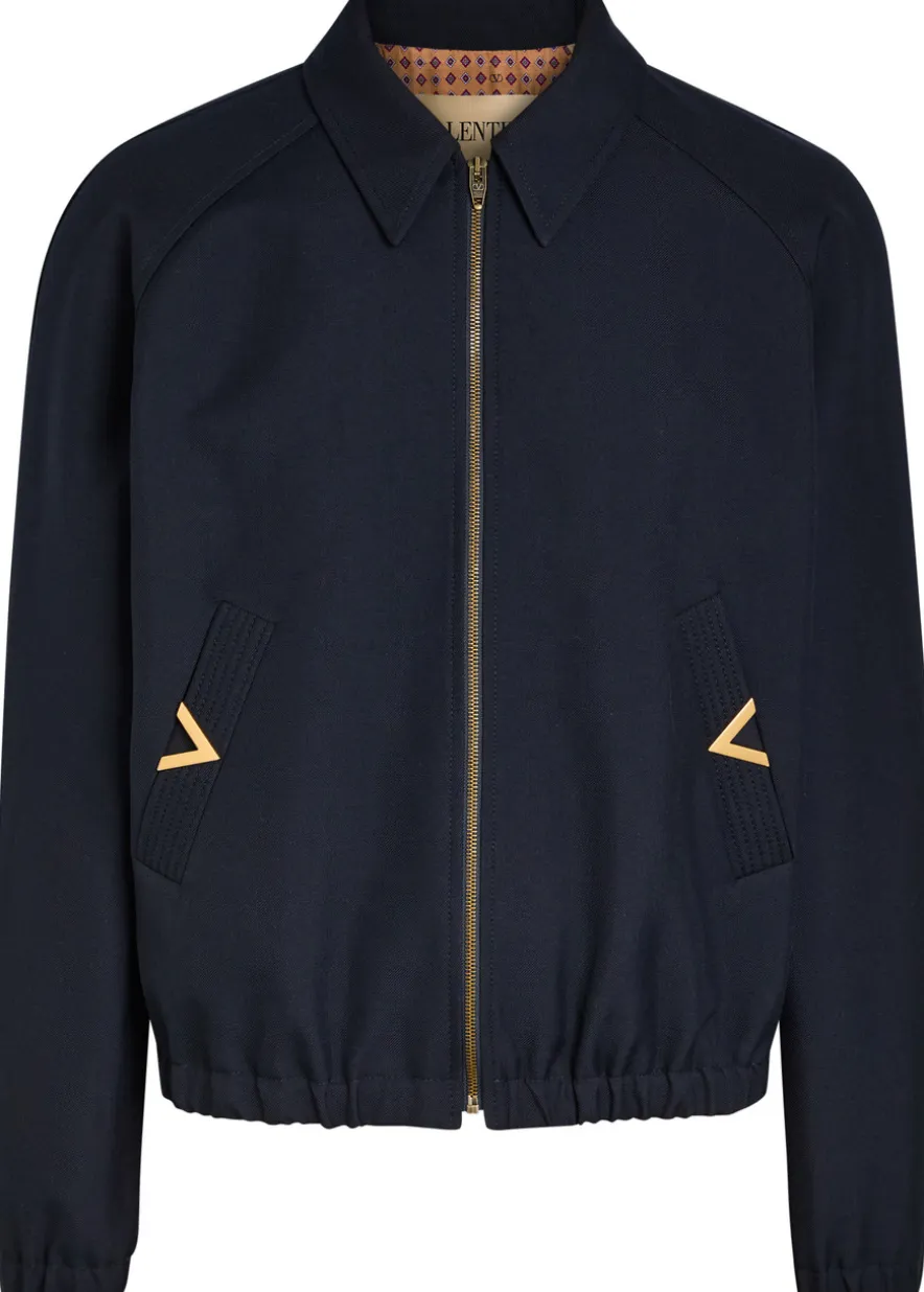 Logo-plaque woven jacket