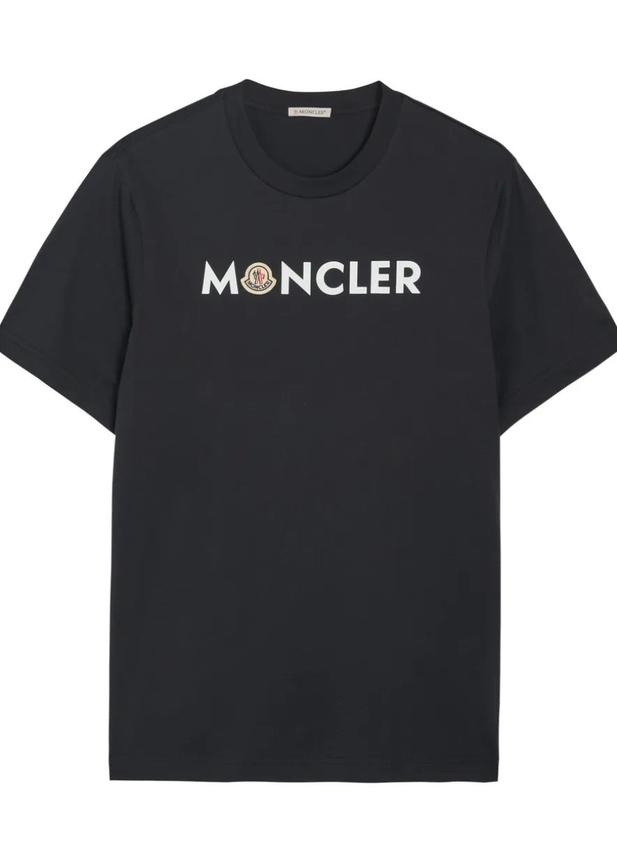 Logo-print and appliquéd cotton T-shirt