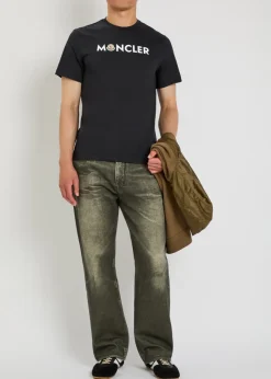 Logo-print and appliquéd cotton T-shirt
