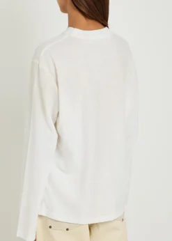 Logo-print long-sleeve cotton-blend T-shirt