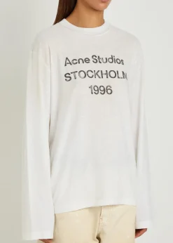 Logo-print long-sleeve cotton-blend T-shirt