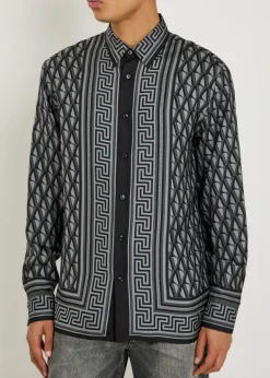 Logo-print silk shirt