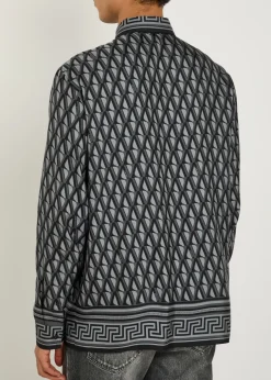 Logo-print silk shirt