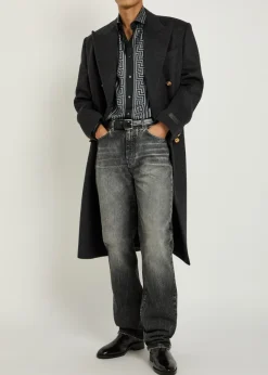 Logo-print silk shirt