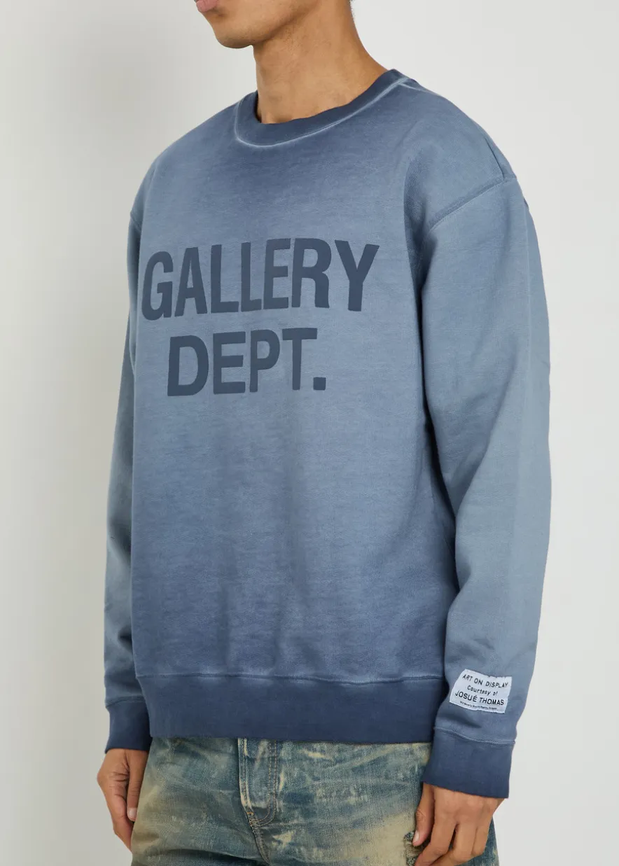 Logo-print washed cotton sweatshirt
