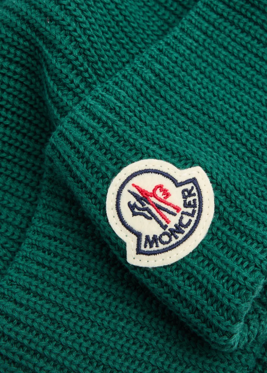 Logo ribbed cotton beanie