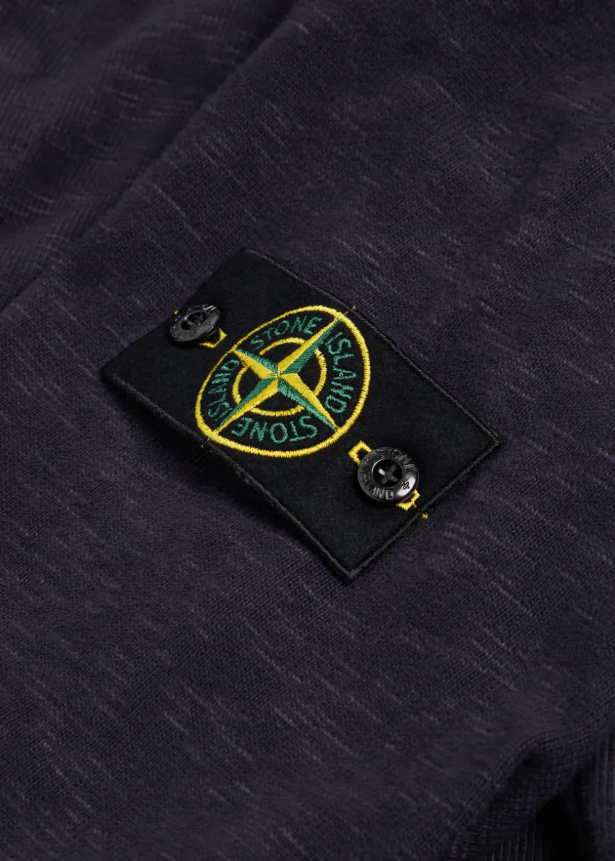 Logo slubbed cotton polo sweatshirt